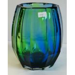 A faceted baluster art glass vase, 20th Century