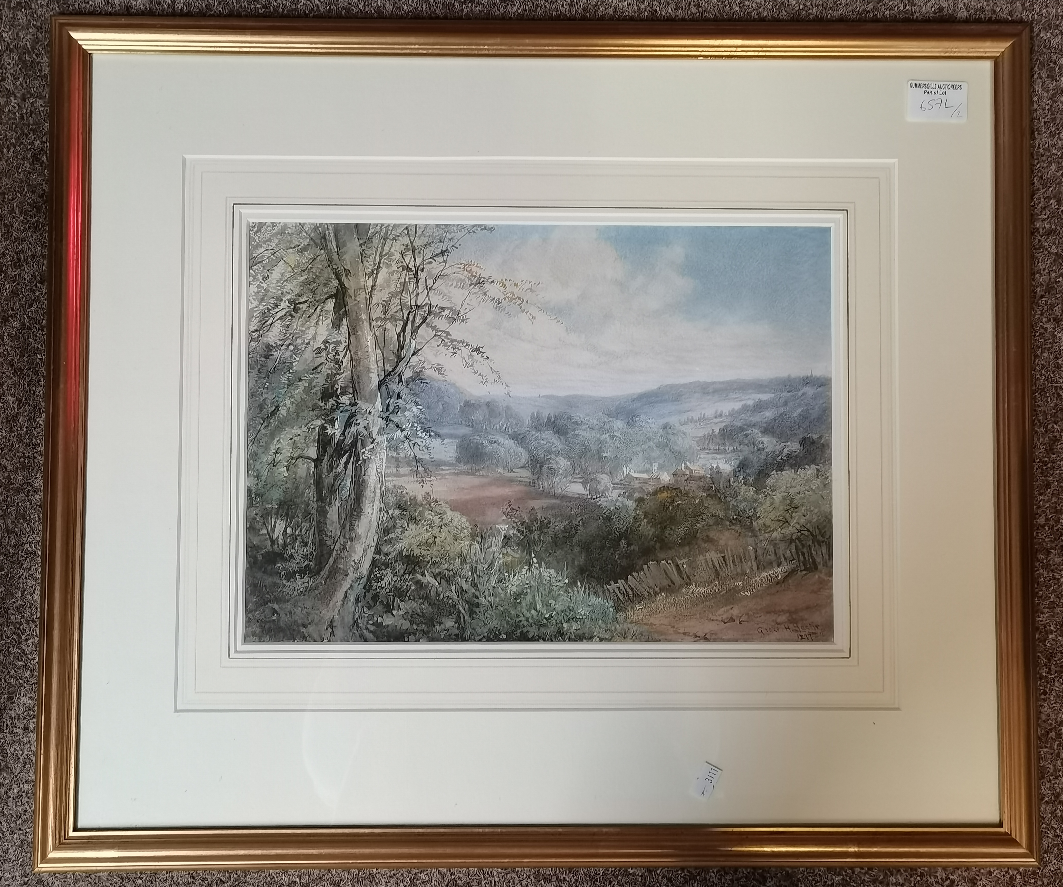 Grace H. Hastie and Samuel Towers, two landscape watercolour paintings - Image 2 of 4