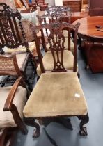 A good set of mahogany Chippendale style dining chairs x 4
