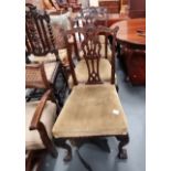 A good set of mahogany Chippendale style dining chairs x 4