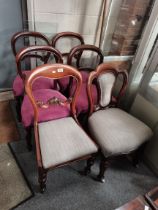 A set of 4 + 2 Victorian dining chairs