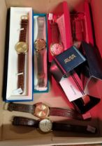 A group of seven assorted wristwatches