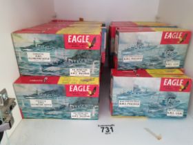 40 + Vintage boxed Eagle Kits of Battleships Circa 1960s