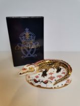 Royal Crown Derby Crocodile Paperweight, A Gold Signature Edition
