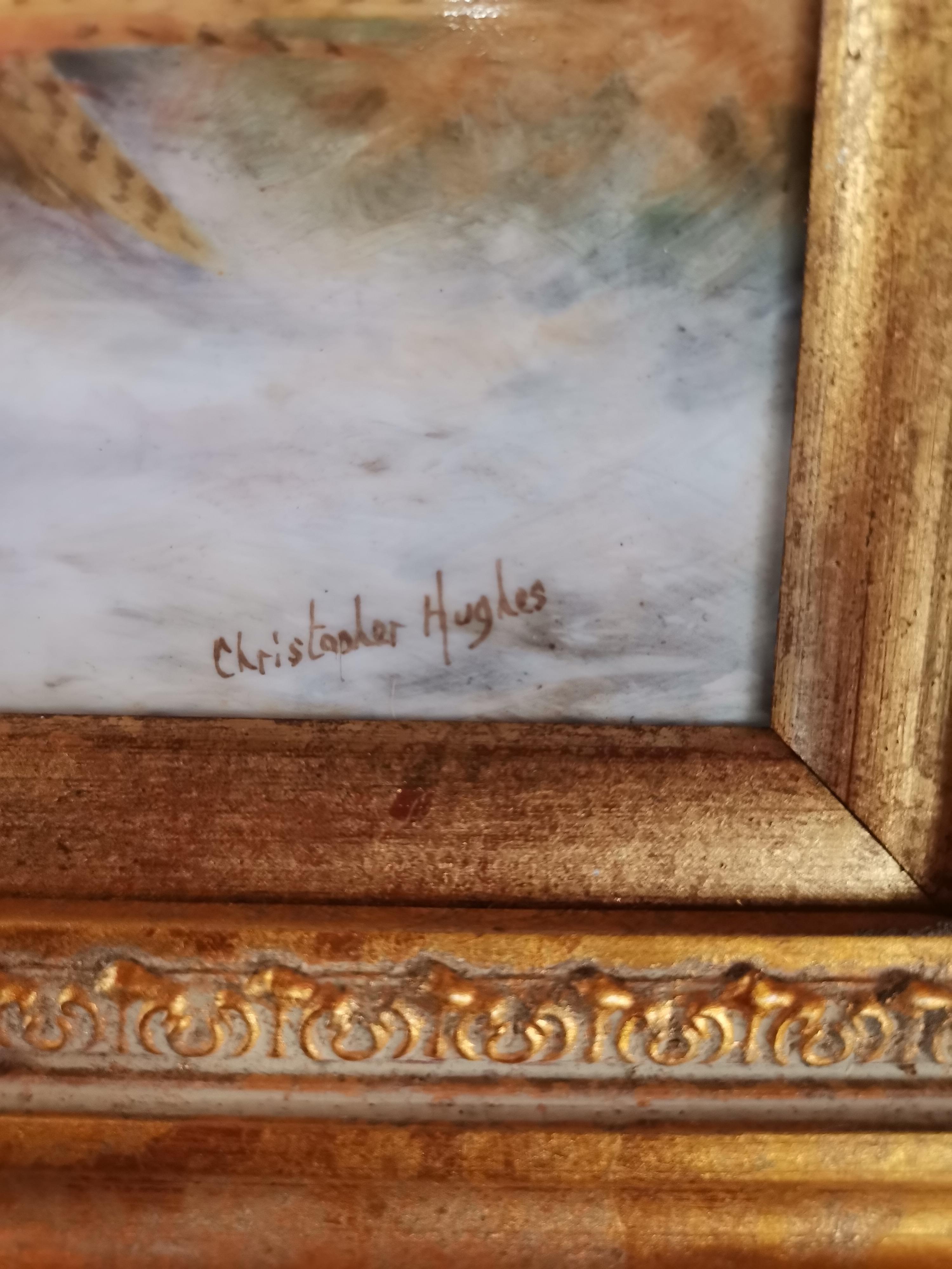 A painted porcelain plaque by Christopher Hughes - Image 2 of 2