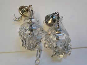 Pair of small glass chandeliers