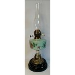 A Victorian glass oil lamp