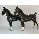 Two Beswick Hackney horses, 'Ch Black Magic'