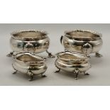 Two pairs of open silver salts