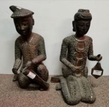 A pair of modern Chinese style figures 40cm high