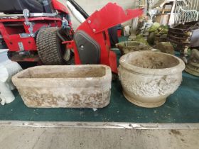 Stone trough 70cm width and stone planter