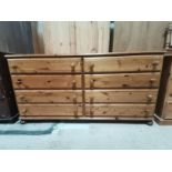 Double pine 4ht chest of drawers