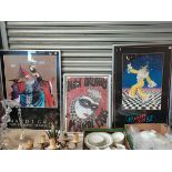 Three Mardi Gras pictures, framed, two posters and one print, all New Orleans, 1981 and 1982. (3)