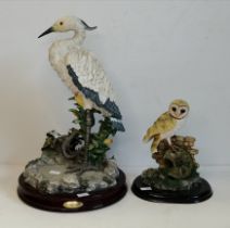 Two resin bird figures