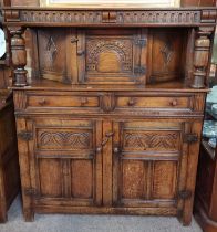 A TITCHMARSH AND GOODWIN solid oak court cupboard