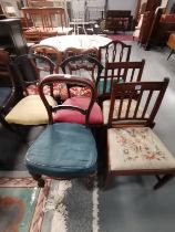 A collection of Antique dining chairs x 8