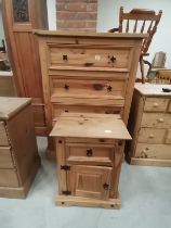 Pine 4ht chest of drawers W92cm x H132cm plus bedside cabinet