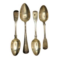 A SET OF THREE EARLY VICTORIAN SCOTTISH HALLMARKED SILVER TABLESPOONS Each engraved monogram ‘