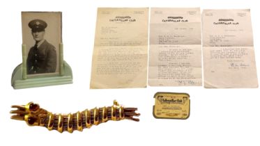 A GOLD CATERPILLAR PIN Presented by Irving Air Chute of G.T Britain Ltd, firstly awarded to Sgt.