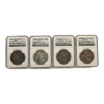 A RUN OF FOUR AMERICAN 19TH CENTURY SILVER MORGAN DOLLAR COINS Comprising 1878 San Francisco Mint,
