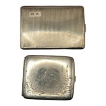 TWO EARLY 20TH CENTURY CONTINENTAL CIGARETTE CASES Rectangular form case marked .835 and a case with