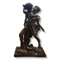 A LATE 20TH CENTURY LIMITED EDITION (6/195) BRONZE SCULPTURE, EROTIC BALLET DANCERS IN BUTTERFLY