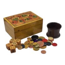 JAQUES OF LONDON, A VICTORIAN TIDDLEDY WINKS GAME Titled ‘New The Round Game’, containing turned