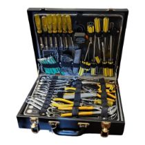 A 20TH CENTURY MULTI PIECE TOOL KIT/CASE The fitted interior containing ten screwdrivers,