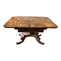 A REGENCY MAHOGANY PEMBROKE TABLE Now reduced to an occasional table, with real and false drawers,