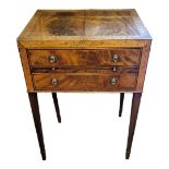 A 19TH CENTURY FLAME MAHOGANY AND FLORAL MARQUETRY INLAID LADIES DRESSING TABLE The fold over top