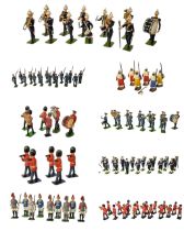 A COLLECTION OF EARLY 20TH CENTURY LEAD TOY MILITARY SOLDIERS Comprising seventeen piece Guards band