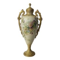 ALEXANDRA PORCELAIN WORKS, ERNST WAHLISS OF TURN, AN AUSTRIAN ART NOUVEAU PORCELAIN PEDESTAL VASE