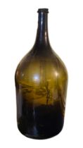 A MAGNUM SIZE LATE 19TH/EARLY 20TH CENTURY SHAFT AND GLOBE WINE BOTTLE With a string rim. (h 52cm)