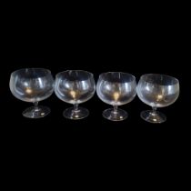 MOSER, CZECHOSLOVAKIA, OF KARLOVY VARY FACTORY, A BOXED SET OF FOUR CRYSTAL GLASS MAGNUM SIZE SHAPED