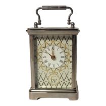 HALCYON DAYS ENAMELS, A LIMITED EDITION (20/100) GILT BRASS CASED CARRIAGE CLOCK/TIMEPIECE The eight
