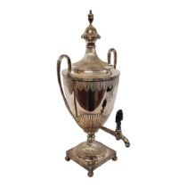 EDWARDS OF GLASGOW, A 19TH CENTURY SILVER PLATED TEA URN/SAMOVAR Classical form with twin handled