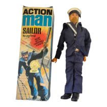 ACTION MAN, A VINTAGE 'SAILOR' FIGURE' Wearing HMS Fearless hat and uniform, in original box. (