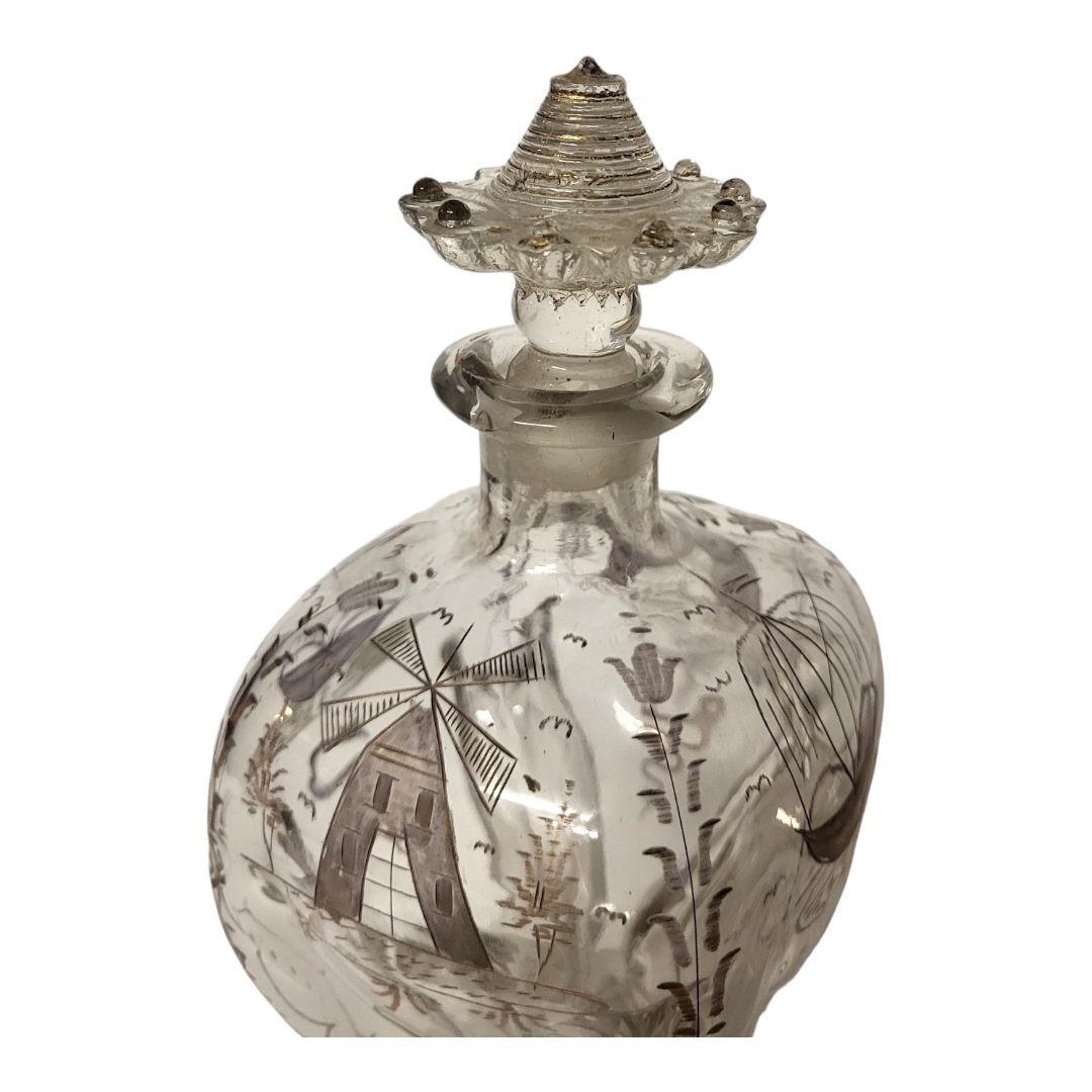 AN 18TH CENTURY DUTCH COLONIAL HAND BLOWN DECANTER AND FLATTENED MUSHROOM STOPPER, CIRCA 1780 The - Image 4 of 4