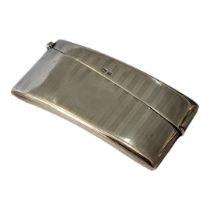 AN EARLY 20TH CENTURY SILVER CALLING CARD CASE Curved case with engraved fine turned decoration,