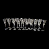 WATERFORD, A COLLECTION OF 20TH CENTURY CUT LEAD CRYSTAL CHAMPAGNE FLUTES In pairs from the 12