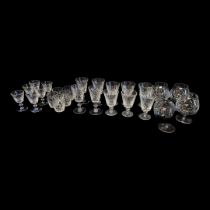 A COLLECTION OF 20TH CENTURY CUT LEAD CRYSTAL GLASSES To include six sherry glasses, six wine