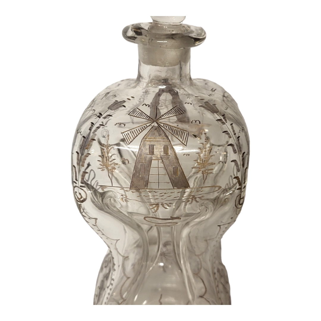 AN 18TH CENTURY DUTCH COLONIAL HAND BLOWN DECANTER AND FLATTENED MUSHROOM STOPPER, CIRCA 1780 The - Image 3 of 4