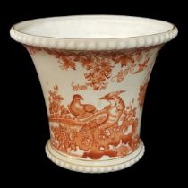 ROYAL CROWN DERBY, A PORCELAIN JARDINIÈRE Decorated with pheasants in orange palette. (approx