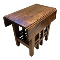 AN ARTS & CRAFTS DESIGN SOLID OAK GATE LEG TABLE With under tier, along with an oak gate leg