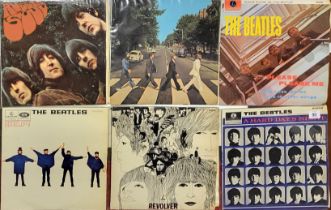 THE BEATLES, A COLLECTION OF VINTAGE LP ALBUMS/RECORDS Comprising ‘Please Please Me ‘with gold on
