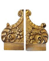 A PAIR OF LATE 19TH CENTURY CONTINENTAL CARVED GILTWOOD WALL PANELS Each carved in deep relief