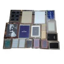 A COLLECTION OF VINTAGE SILVER PLATED RECTANGULAR PHOTOGRAPH FRAMES With easel backs, together