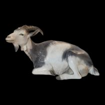 ROYAL COPENHAGEN, A HARD PASTE PORCELAIN MODEL OF A DANISH COUNTRY GOAT Painted with white grey