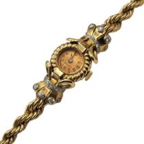 MANNER OF BOUCHERON, A FINE FRENCH 1920’S ART DECO 18CT GOLD AND DIAMOND LADIES WRISTWATCH Rose