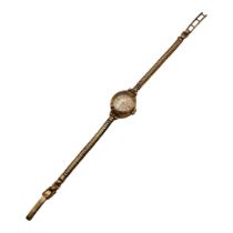 ROTARY, A VINTAGE 9CT GOLD LADIES WRISTWATCH Having 17 jewel mechanical movement and stylised